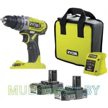 Дрель-шуруповерт Ryobi R18PD2-220S (с 2-мя АКБ, сумка)